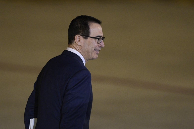 Secretary of the Treasury Steven Mnuchin is pictured shortly after his arrival at Ezeiza International airport in Buenos Aires province, on November 29, 2018, on the eve of the G20 Leaders' Summit. 