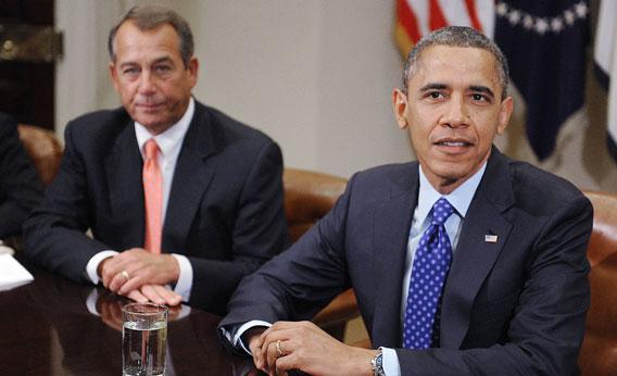Fiscal cliff friends John Boehner and President Barack Obama