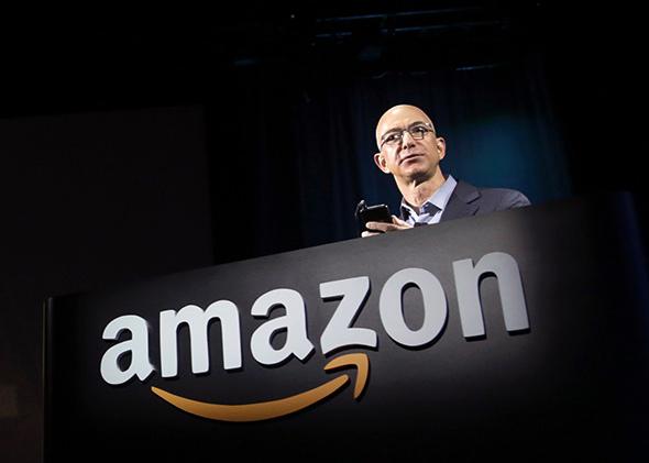Amazon CEO Jeff Bezos at a news conference in Seattle, Washington June 18, 2014. 