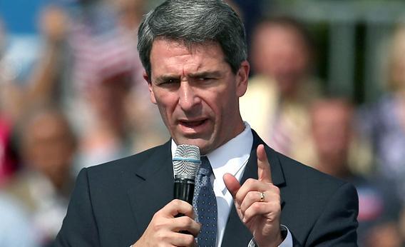Virginia Attorney General Ken Cuccinelli speaks at a campaign rally.