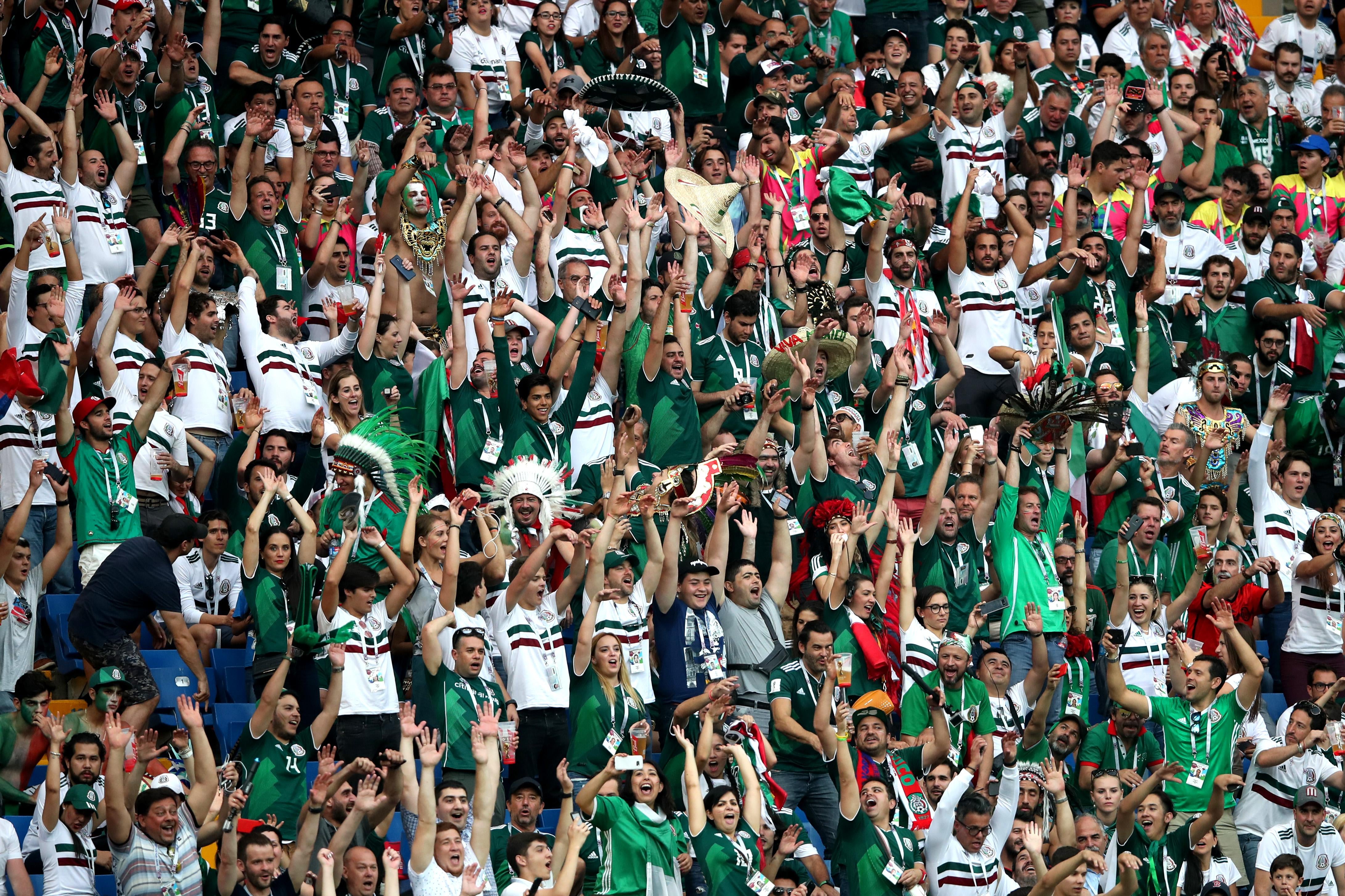 ROSTOV-ON-DON, RUSSIA - JUNE 23:  Mexico fans create a Mexican wave during the 2018 FIFA World Cup Russia group F match between Korea Republic and Mexico at Rostov Arena on June 23, 2018 in Rostov-on-Don, Russia.  (Photo by Clive Brunskill/Getty Images)