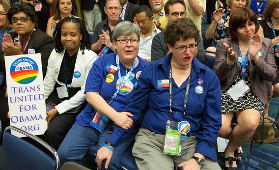 Members of the LGBT caucus at the 2012 Democratic National Convention in Charlotte, NC.