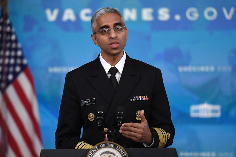 Surgeon General Vivek Murthy speaks about equitable health care during the Covid-19 pandemic in the South Court Auditorium of the Eisenhower Executive Office Building, next to the White House, in Washington, D.C. on November 22, 2021.