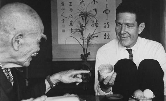 John Cage meets D.T. Suzuki in 1962.