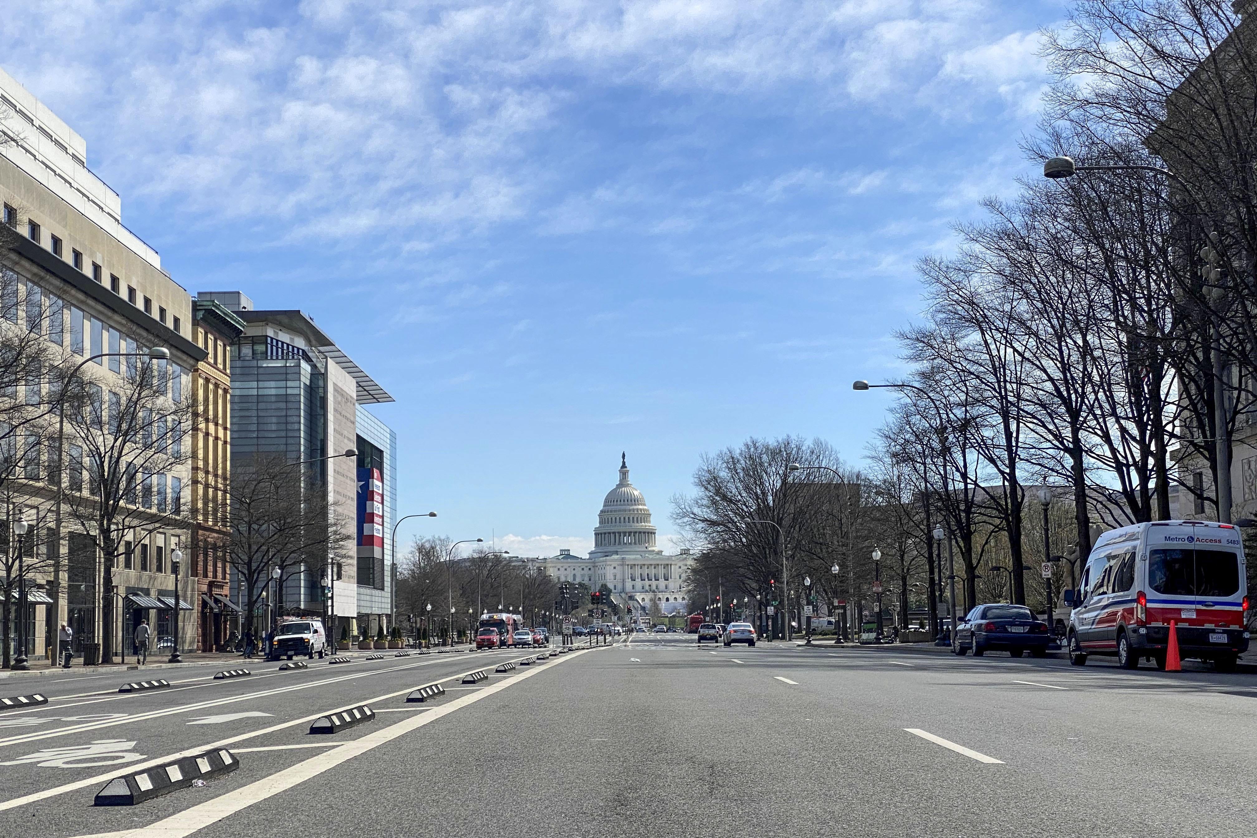 The Capitol as seen at the end of Pennsylvania Avenue.