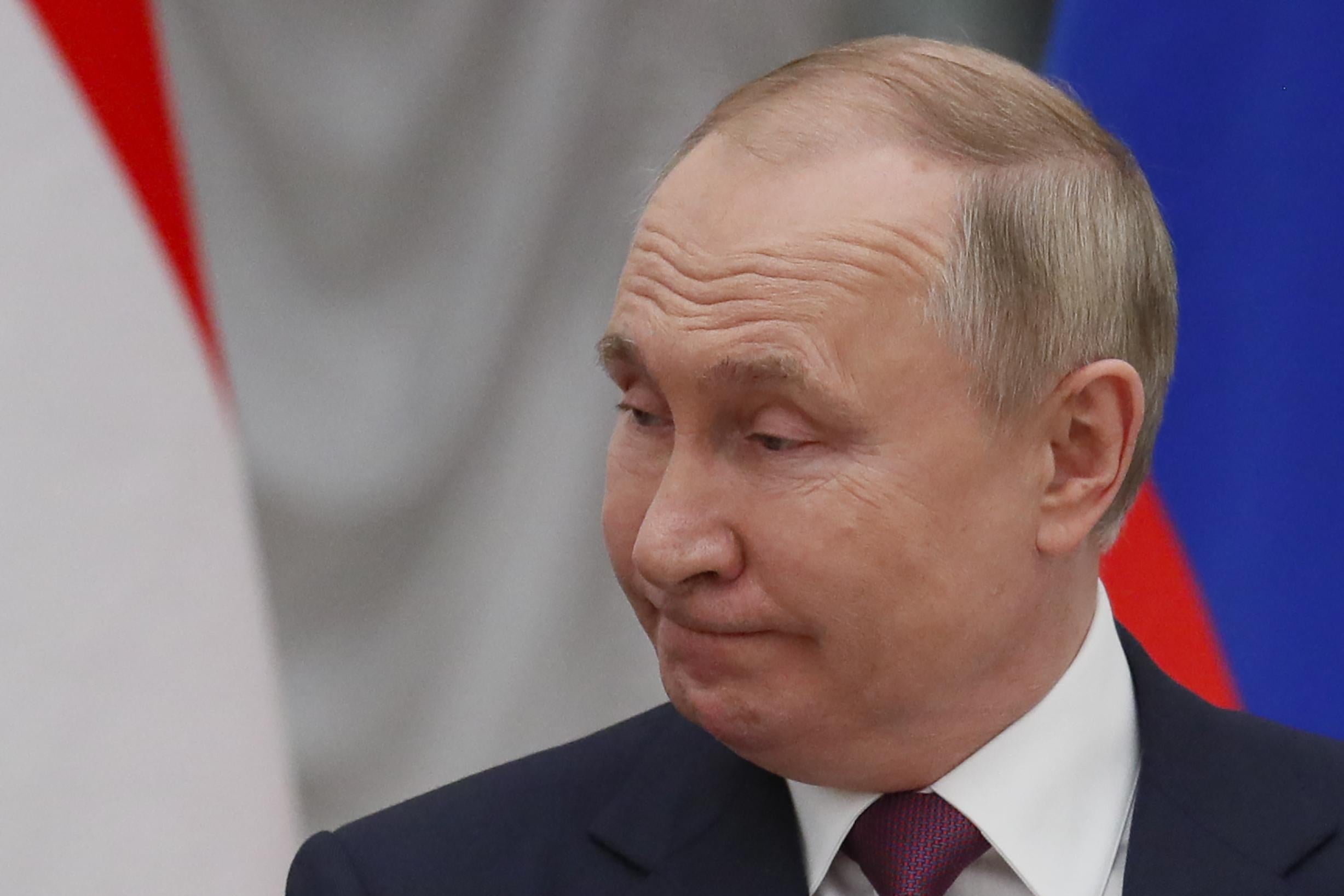 Close-up of Putin