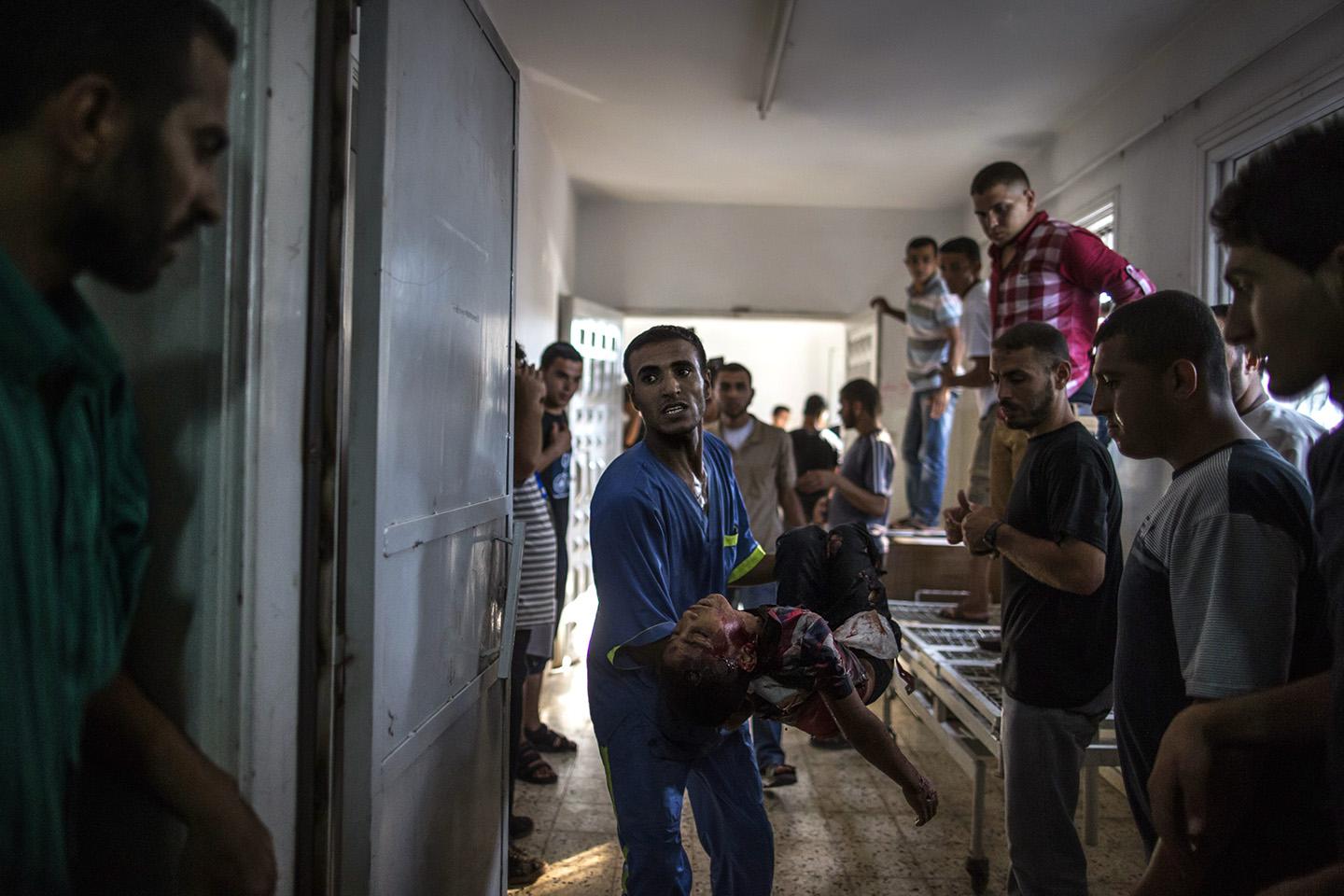 death of at least seven Palestinian children on air strikes launched by the Israeli military.