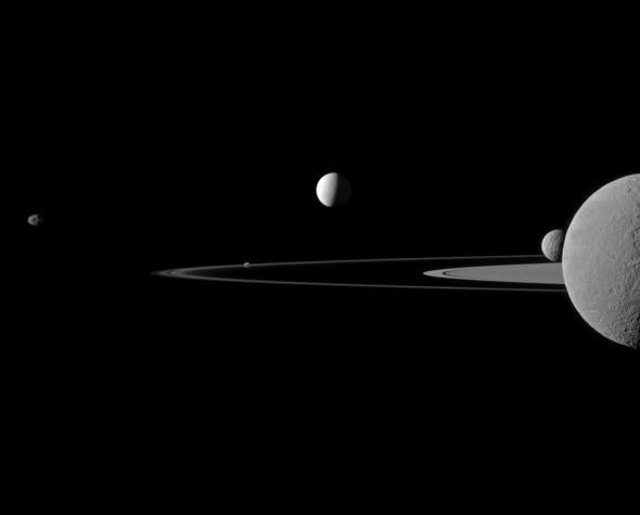 five moons of Saturn