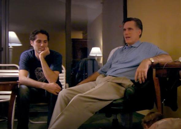 Mitt Romney, right, and his son, Craig Romney in Netflix's original documentary, Mitt.