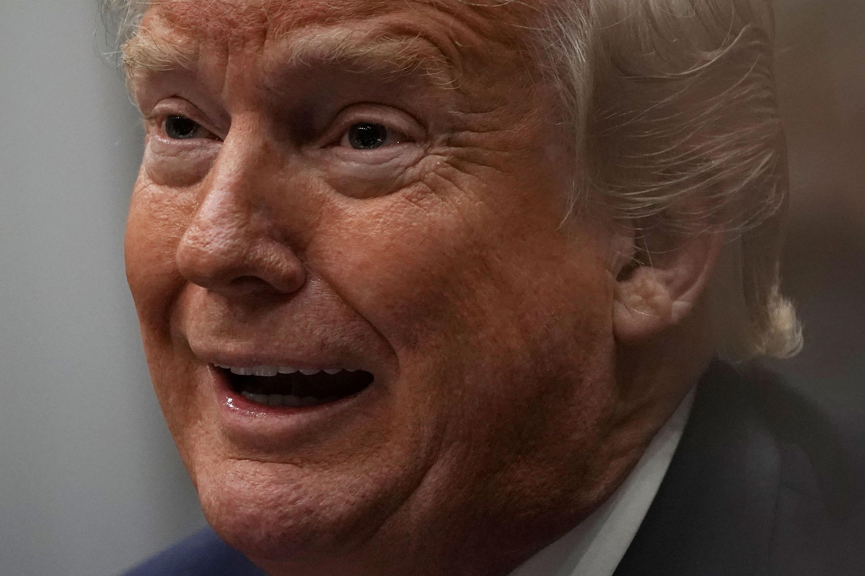 Extreme closeup of Donald Trump's face