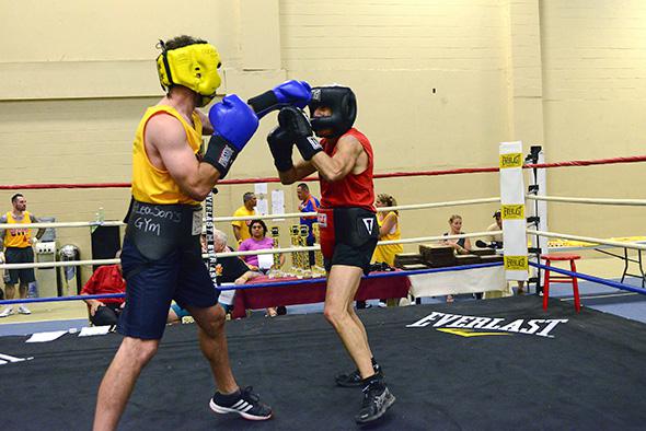 Scott and Seth fight on Day 3 at Gleason's Gym Camp 2014.