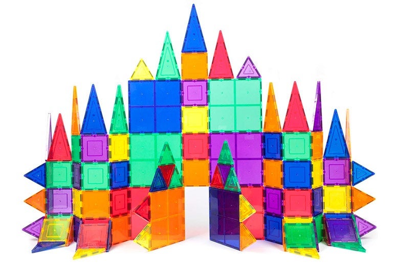 A castle made of colorful tiles.