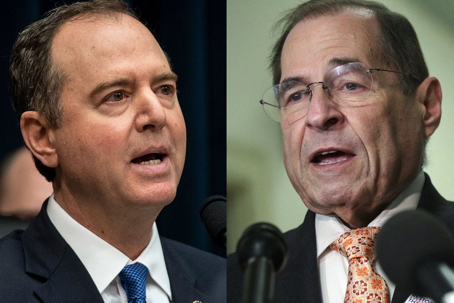 Side by side closeups of Schiff and Nadler.