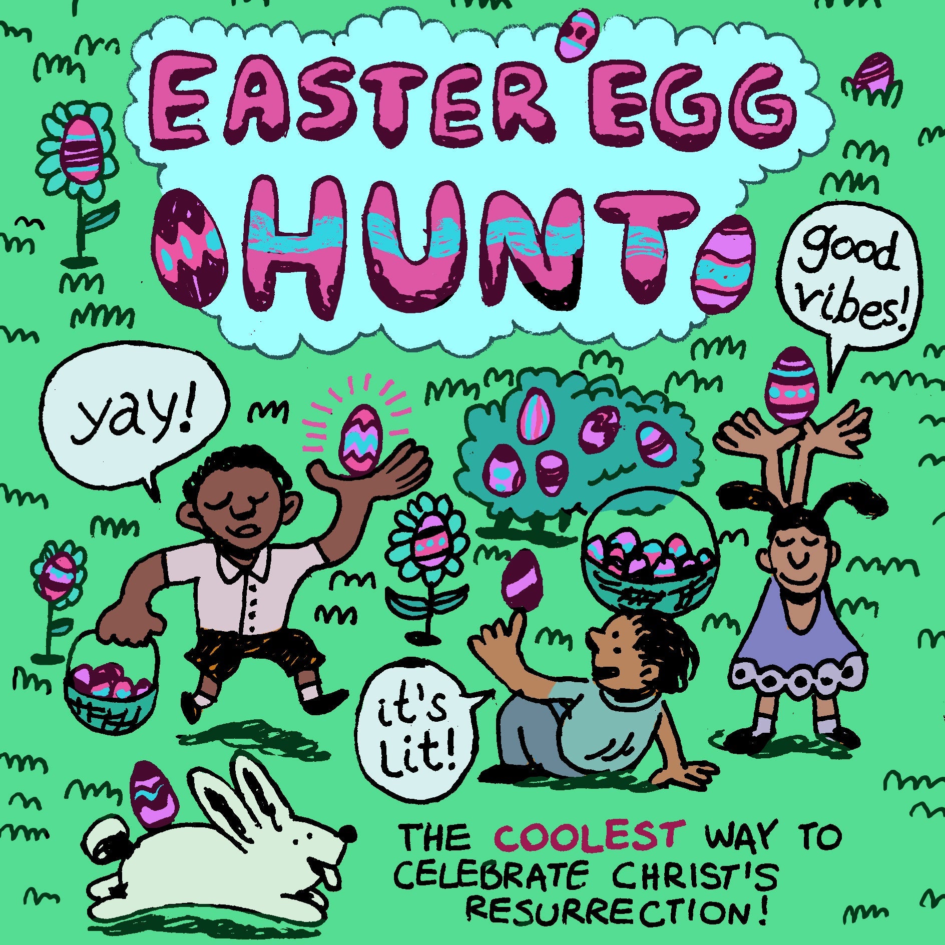 Fake ad for an Easter egg hunt.