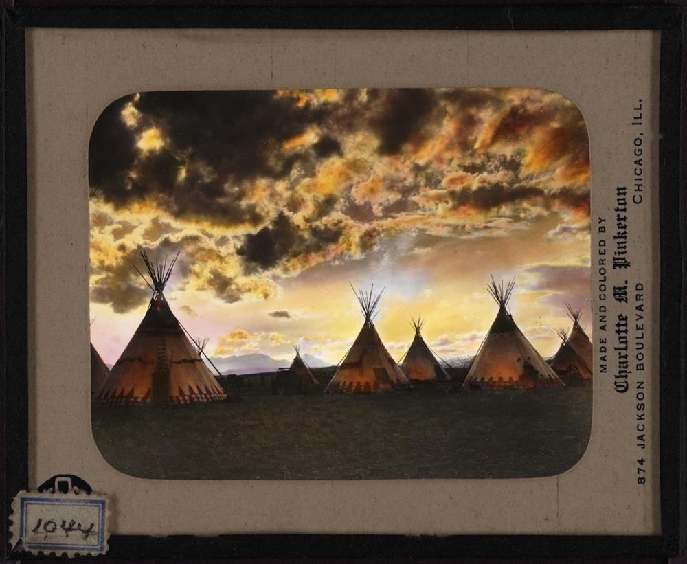 c1900 Sioux Indians Full Feather Nebraska Magic Lantern