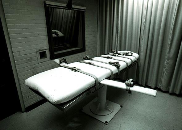 An execution bed at Texas Death Row in Huntsville, Texas. 