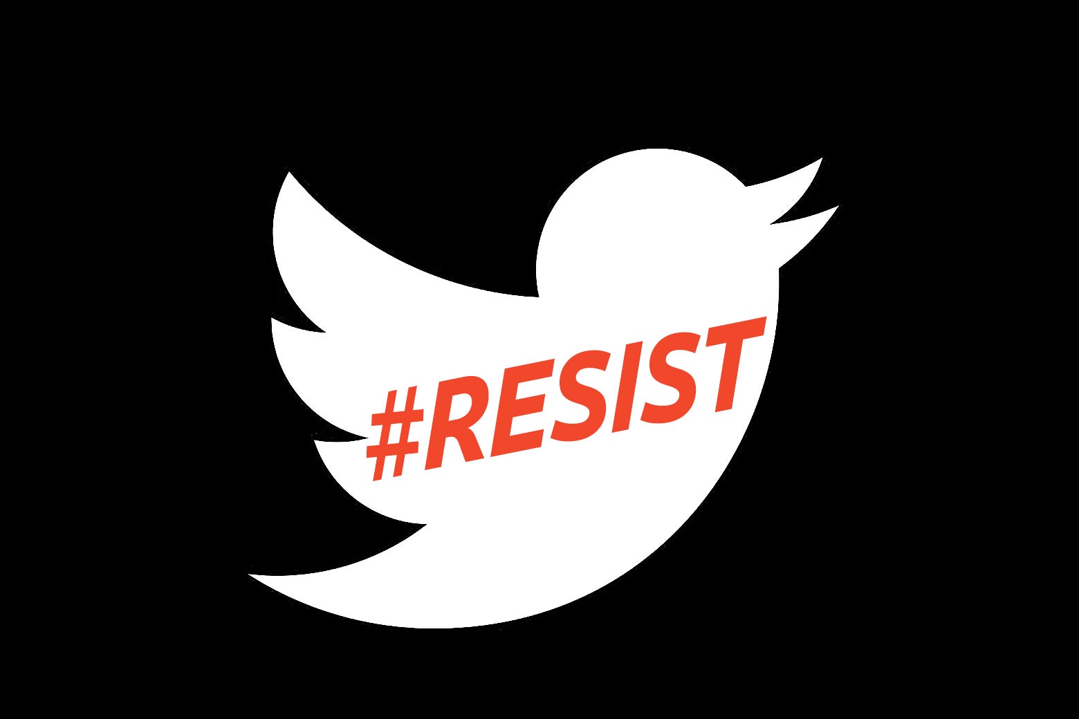 The Twitter bird containing the hashtag #resist.