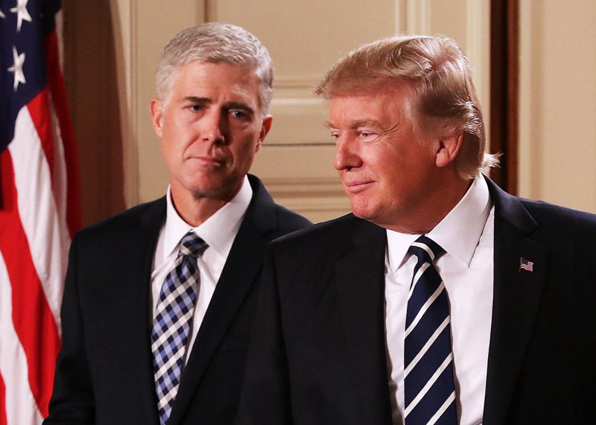 U.S. President Donald Trump nominates Judge Neil Gorsuch to the Supreme Court during a ceremony in the East Room of the White House January 31, 2017 in Washington, DC.