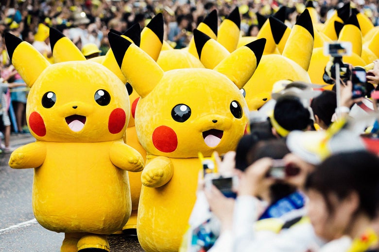 Performers dressed as Pikachu march during a parade held as part of an event hosted by The Pokemon Co. on Aug. 14, 2017, in Yokohama, Kanagawa, Japan.