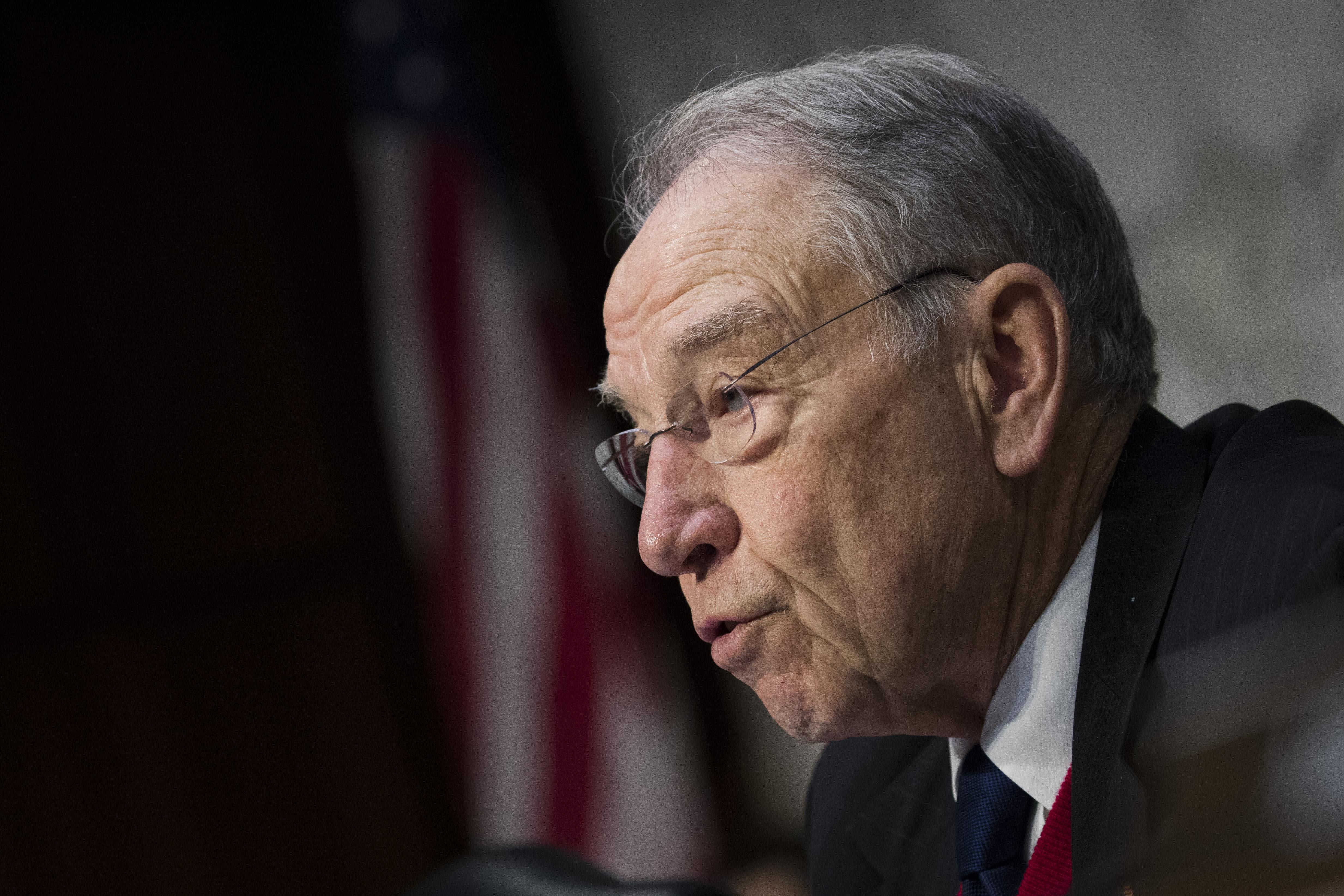 Chairman Sen. Chuck Grassley questions witnesses during a Senate Judiciary Committee hearing on Capitol Hill on Dec. 6 in Washington.