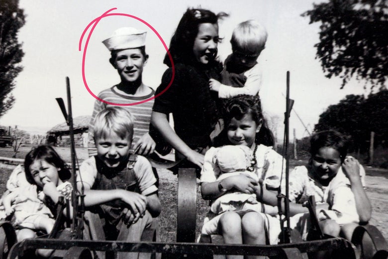 Gary Goodson, in the sailor hat, as a child with some of his siblings, nieces, and nephews.