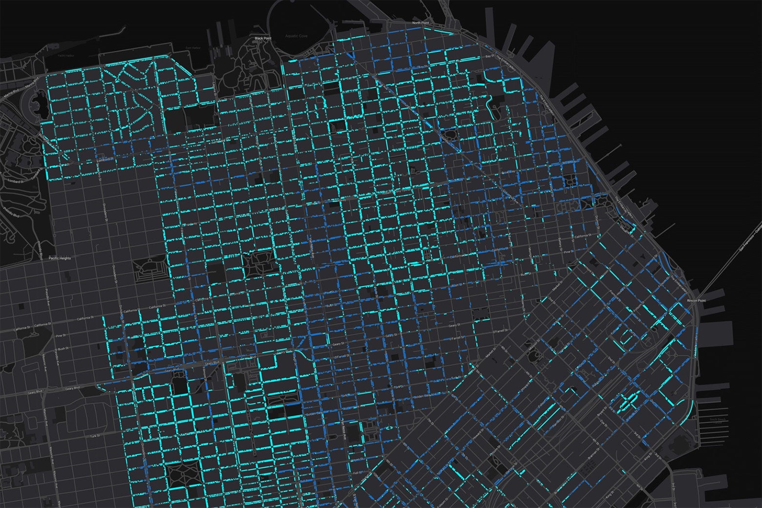 Parking map of San Francisco.