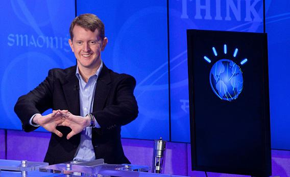 Contestant Ken Jennings competes against 'Watson'.
