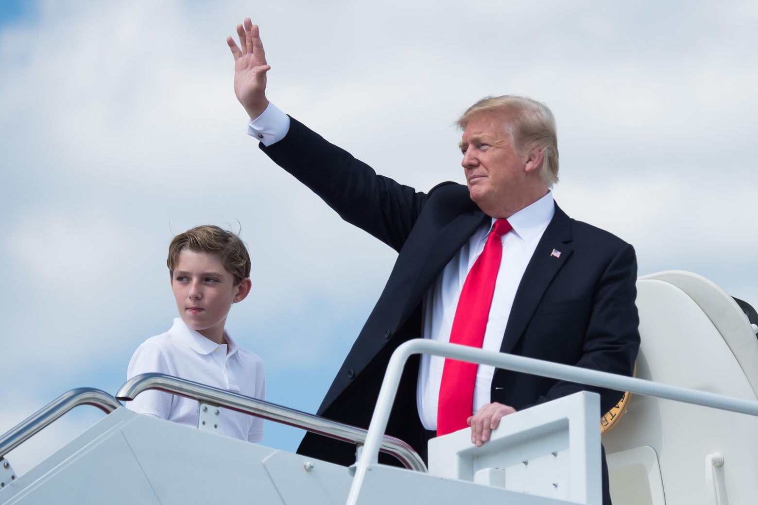 Trump once again crashes a wedding at his golf club in New Jersey.