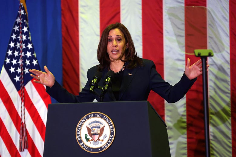 Vice President Kamala Harris speaks during an infrastructure announcement at AFL-CIO December 16, 2021 in Washington, D.C.
