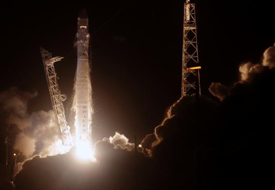 SpaceX's Falcon 9 rocket blasts off from Cape Canaveral on Oct. 7.