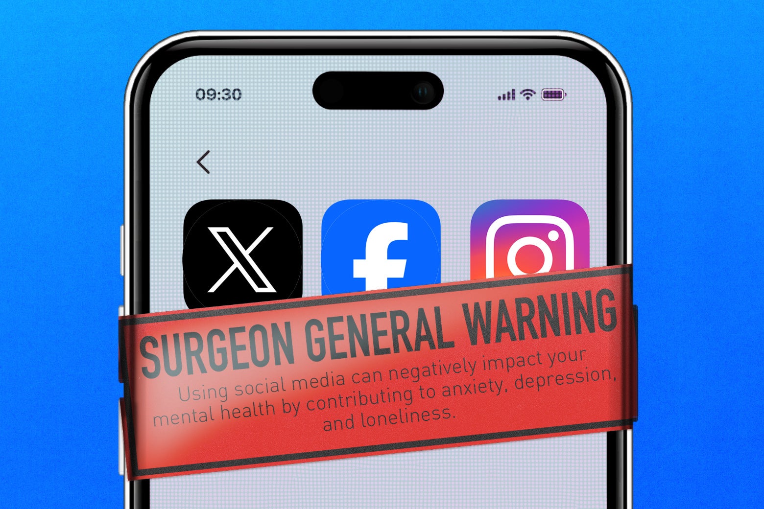 A surgeon generals warning over social media sites.