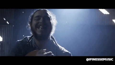 Post Malone smiling GIF.