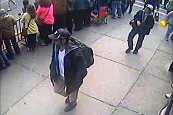 Surveillance footage that shows Boston Marathon bombing suspects Tamerlan and Dzhokhar Tsarnaev.