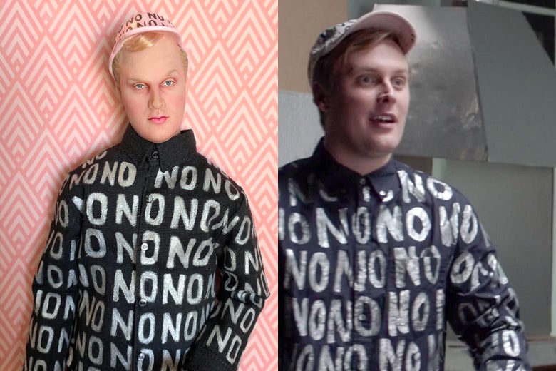 John Early and his doll counterpart.
