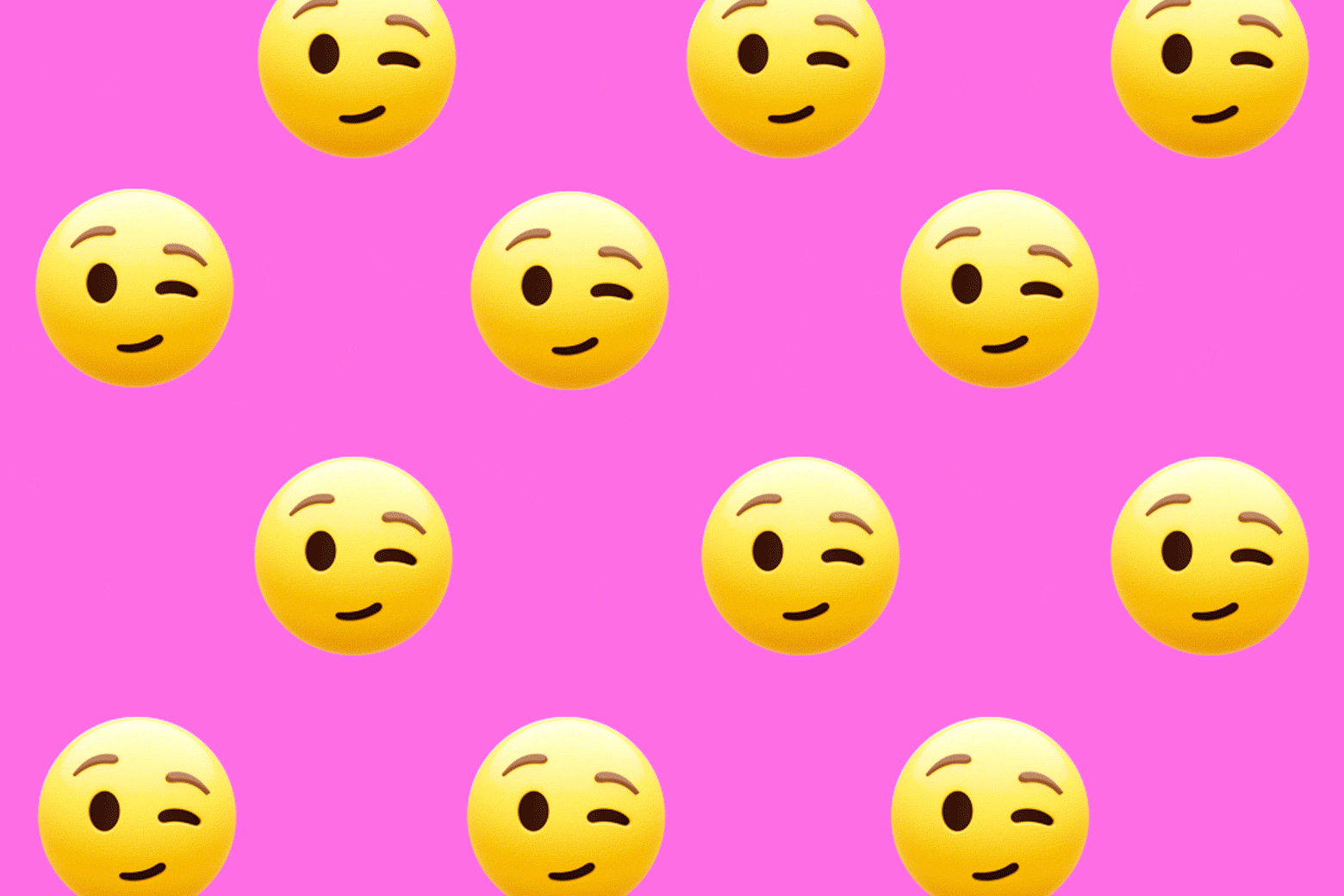 A grid of winking smile emoji. 