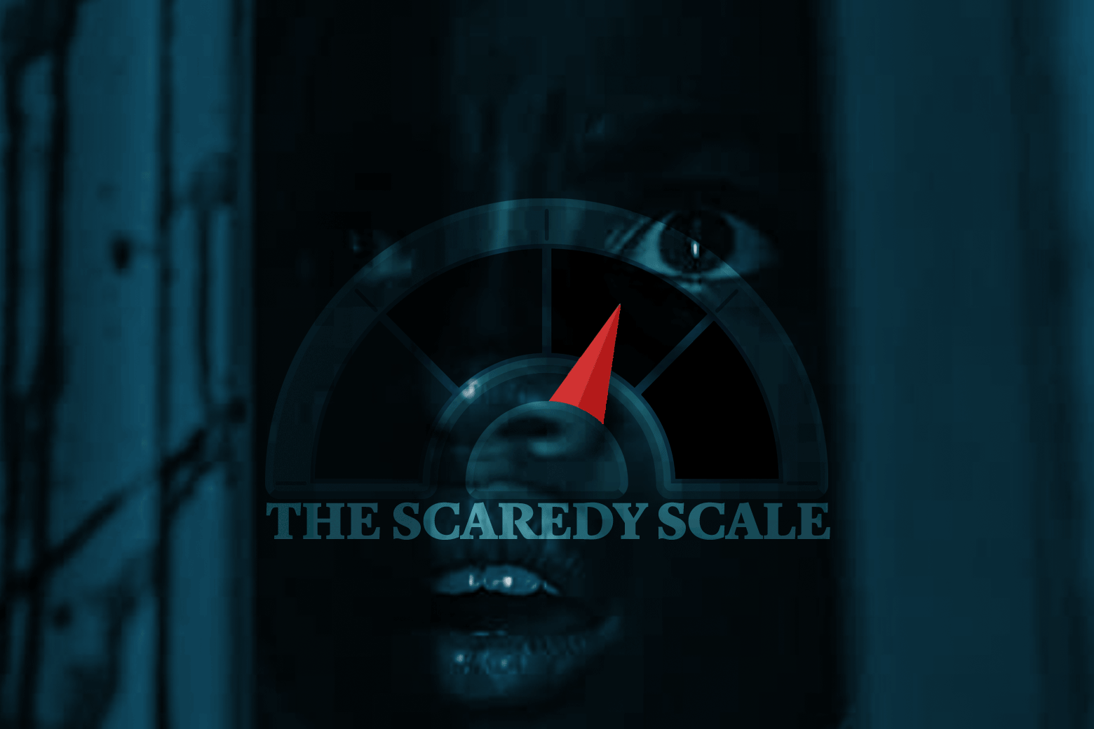 The Scaredy Scale logo is laid over a still from Candyman.