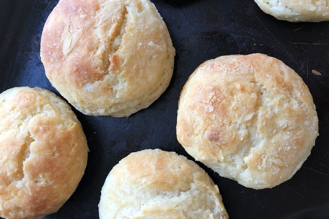 Biscuits on a tray.