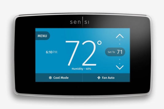 Emerson Sensi Touch Wi-Fi Thermostat.