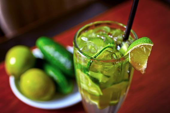 Cucumber lemonade cocktail.