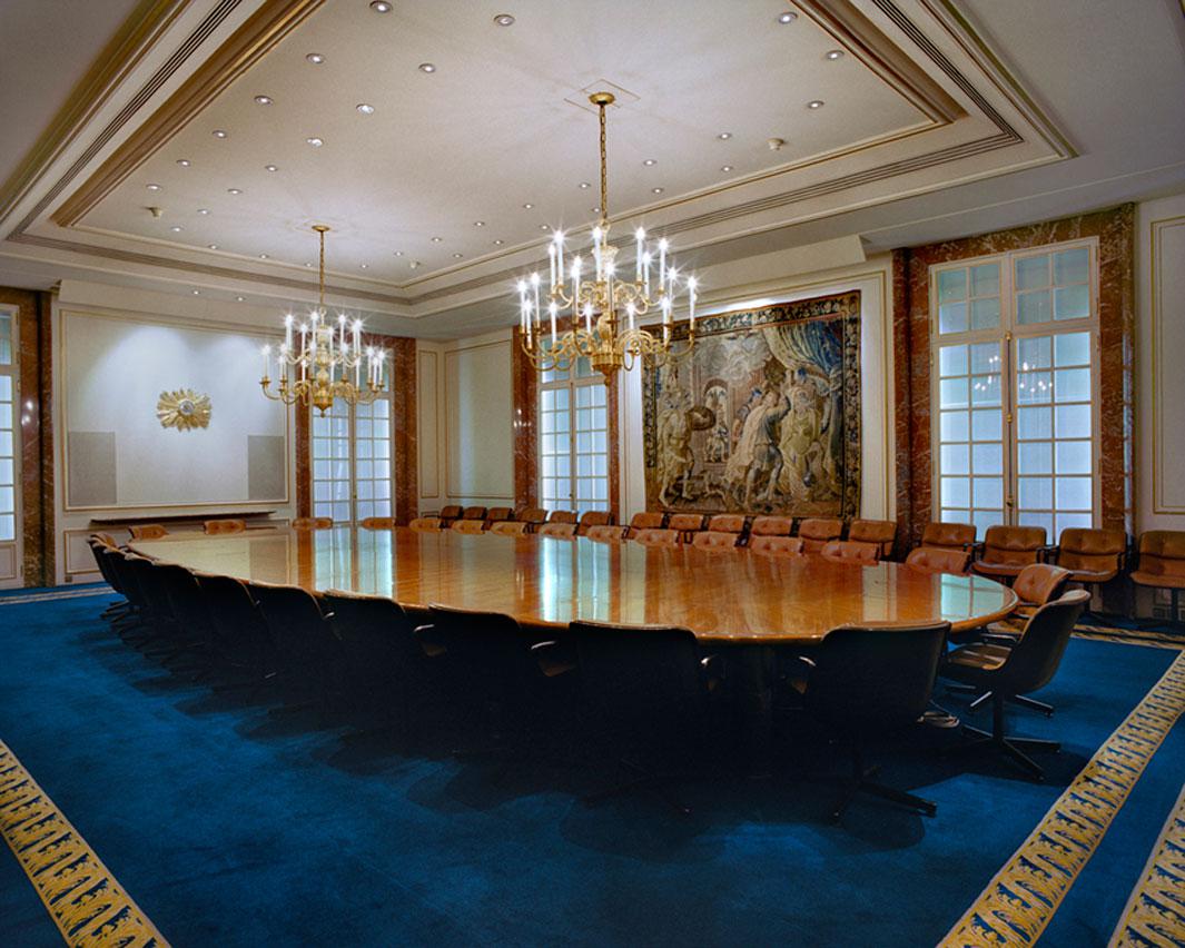 The meeting table of the Board of Directors of BNP Paribas Paris, France, December 7, 2009