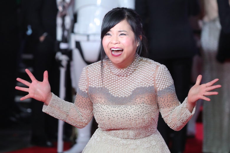 US actor Kelly Marie Tran poses on the red carpet for the European Premiere of Star Wars: The Last Jedi at the Royal Albert Hall in London on December 12, 2017. / AFP PHOTO / Daniel LEAL-OLIVAS        (Photo credit should read DANIEL LEAL-OLIVAS/AFP/Getty Images)
