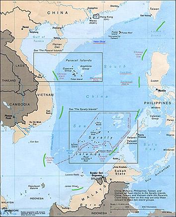 Map of the South China Sea.