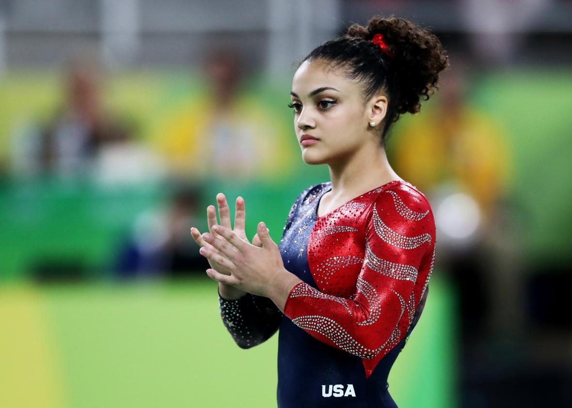 The U.S. women's gymnastics team's first 2016 Olympics leotard