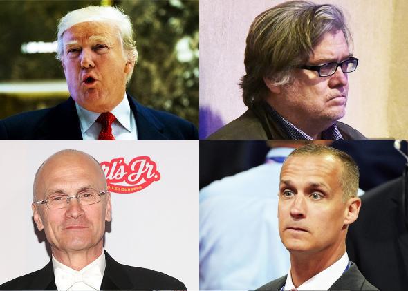 Trump, Bannon, Lewandowski, and Puzder.