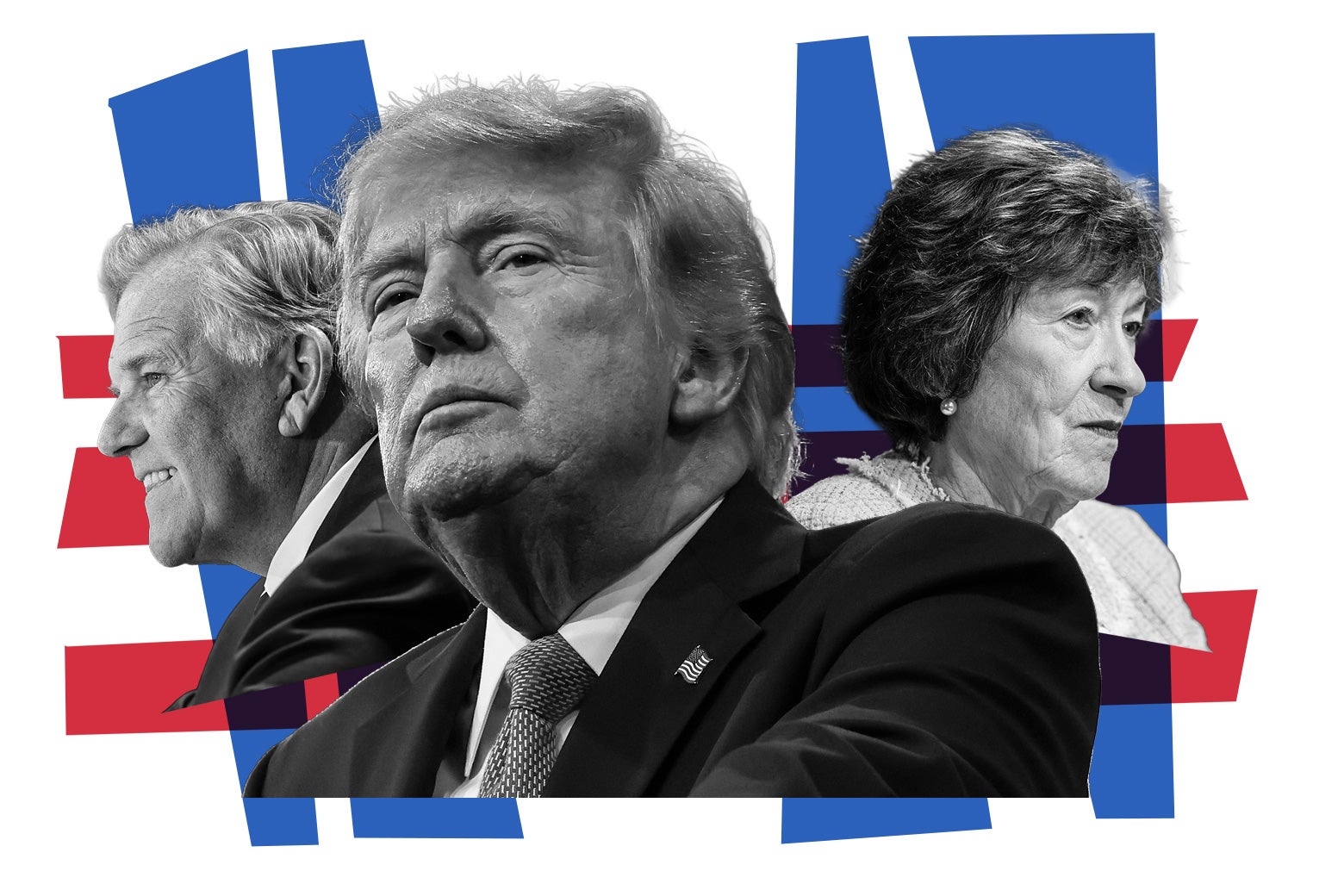 Photo illustration by Slate. Photos by Win McNamee/Getty Images, Samuel Corum/Getty Images, and Aaron Schwartz/Getty Ima