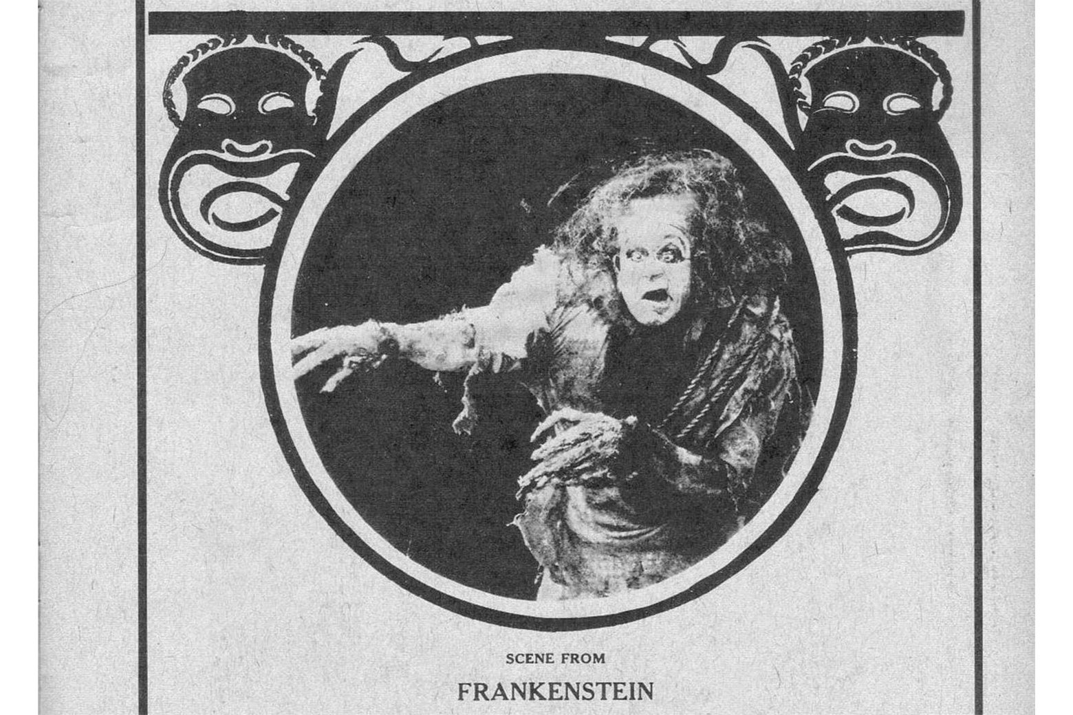 Frankenstein's monster glares out from a magazine cover.