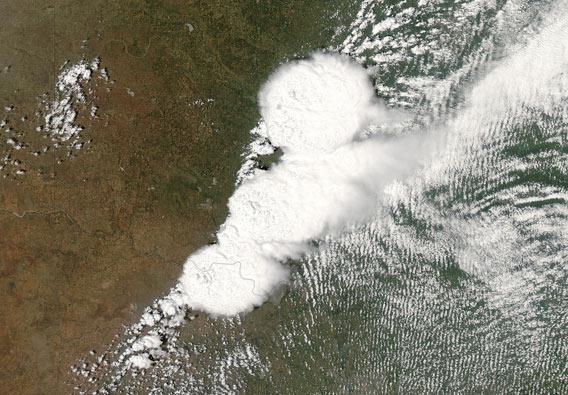 MODIS view of the OK storm