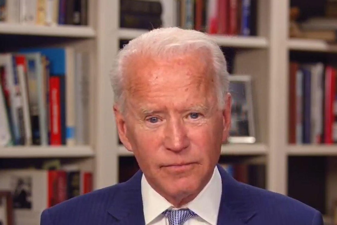 In this screengrab from Joebiden.com, Democratic presidential candidate and former Vice President Joe Biden speaks during a Coronavirus Virtual Town Hall from his home on April 8, 2020 in Wilmington, Delaware. 