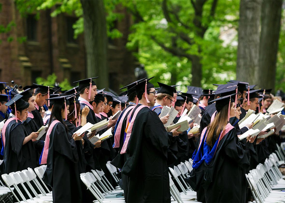 Yale University graduation ceremony. 
