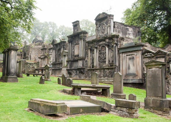 Greyfriars kirkland mortsafes in Edinburgh, Scotland